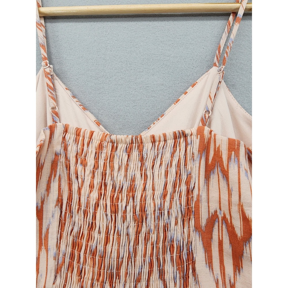 Nine West Petites Ikat Print High-Low Midi Dress Rust Orange Sleeveless PXS New - Picture 8 of 12